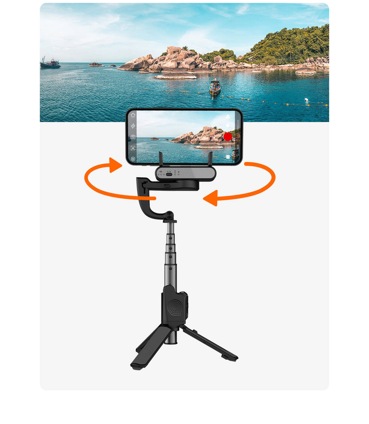 Hohem iSteady Q 2 Eksenli El Tipi Selfie Çubuğu Gimbal Stabilizatör Siyah