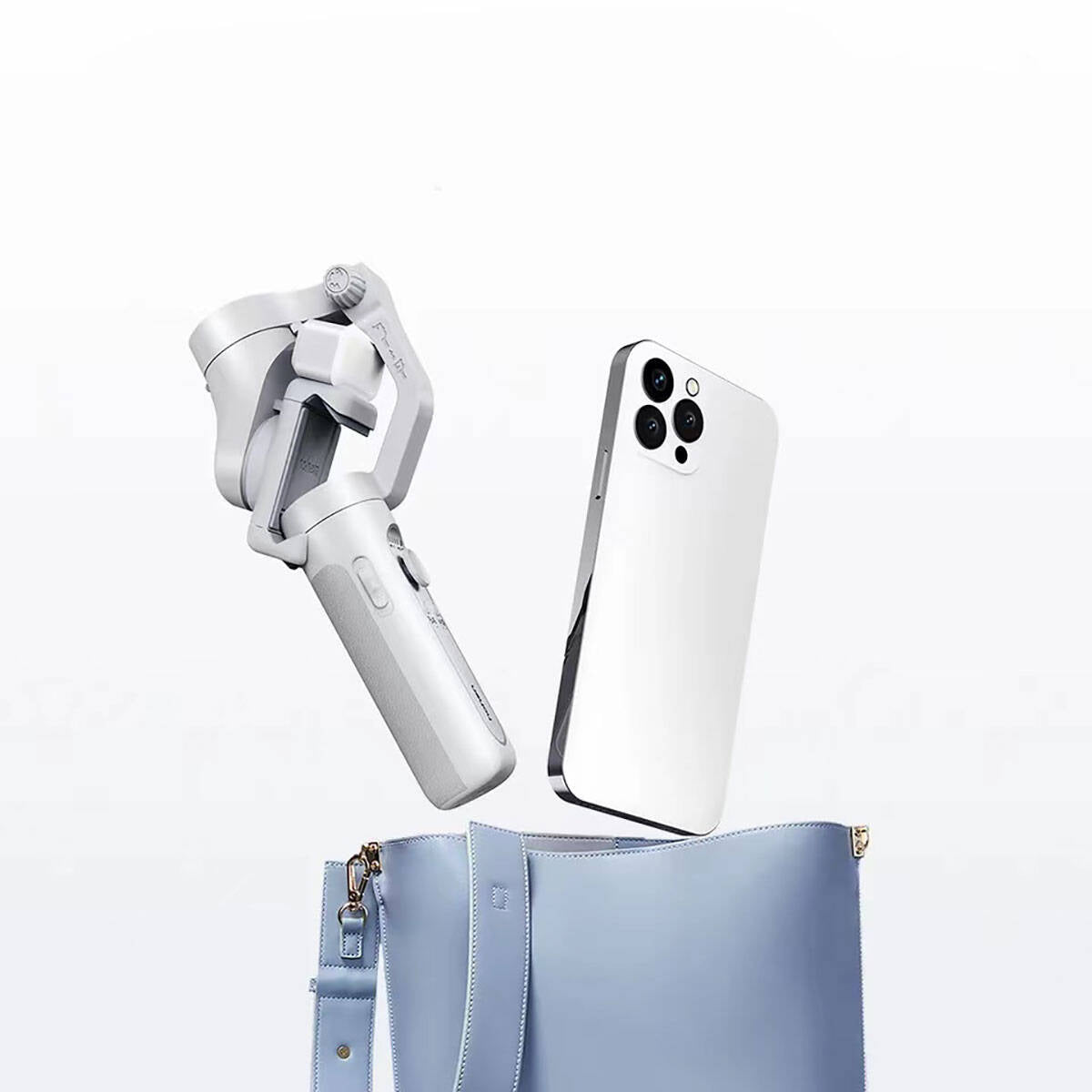 Hohem iSteady XE 3 Eksenli El Tipi Led Işıklandırma Aparatlı Gimbal Stabilizatör Gri