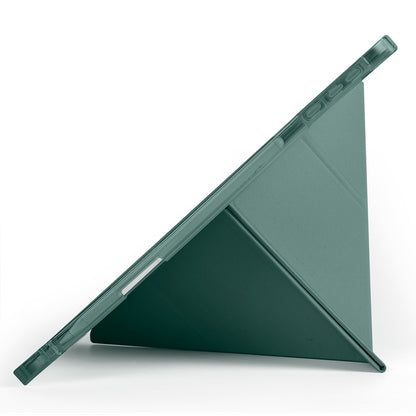 Honor Pad 10 12.1 Kılıf Zore Tri Folding Kalem Bölmeli Standlı Kılıf Koyu Yeşil