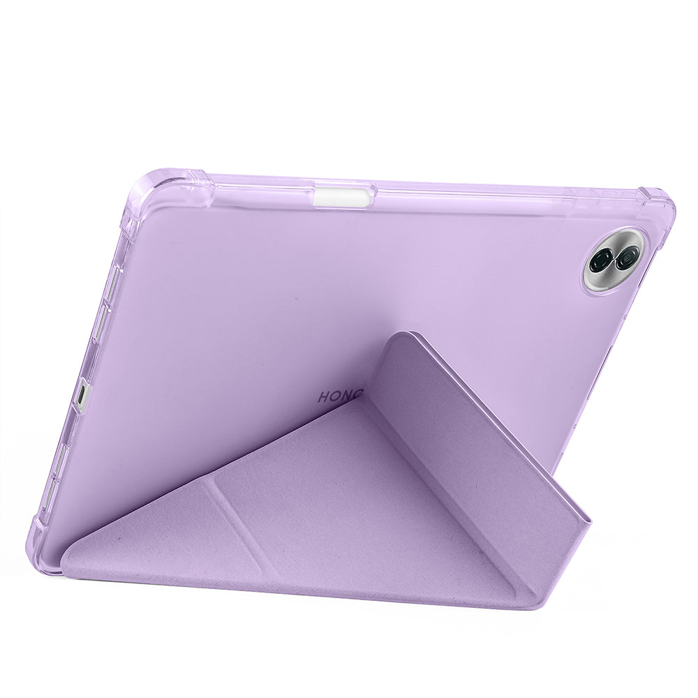 Honor Pad 10 12.1 Kılıf Zore Tri Folding Kalem Bölmeli Standlı Kılıf Siyah