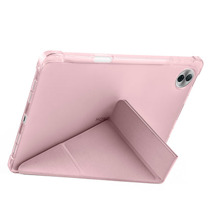 Honor Pad 10 12.1 Kılıf Zore Tri Folding Kalem Bölmeli Standlı Kılıf Rose Gold