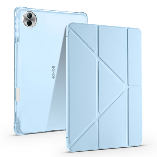 Honor Pad 10 12.1 Kılıf Zore Tri Folding Kalem Bölmeli Standlı Kılıf Mavi