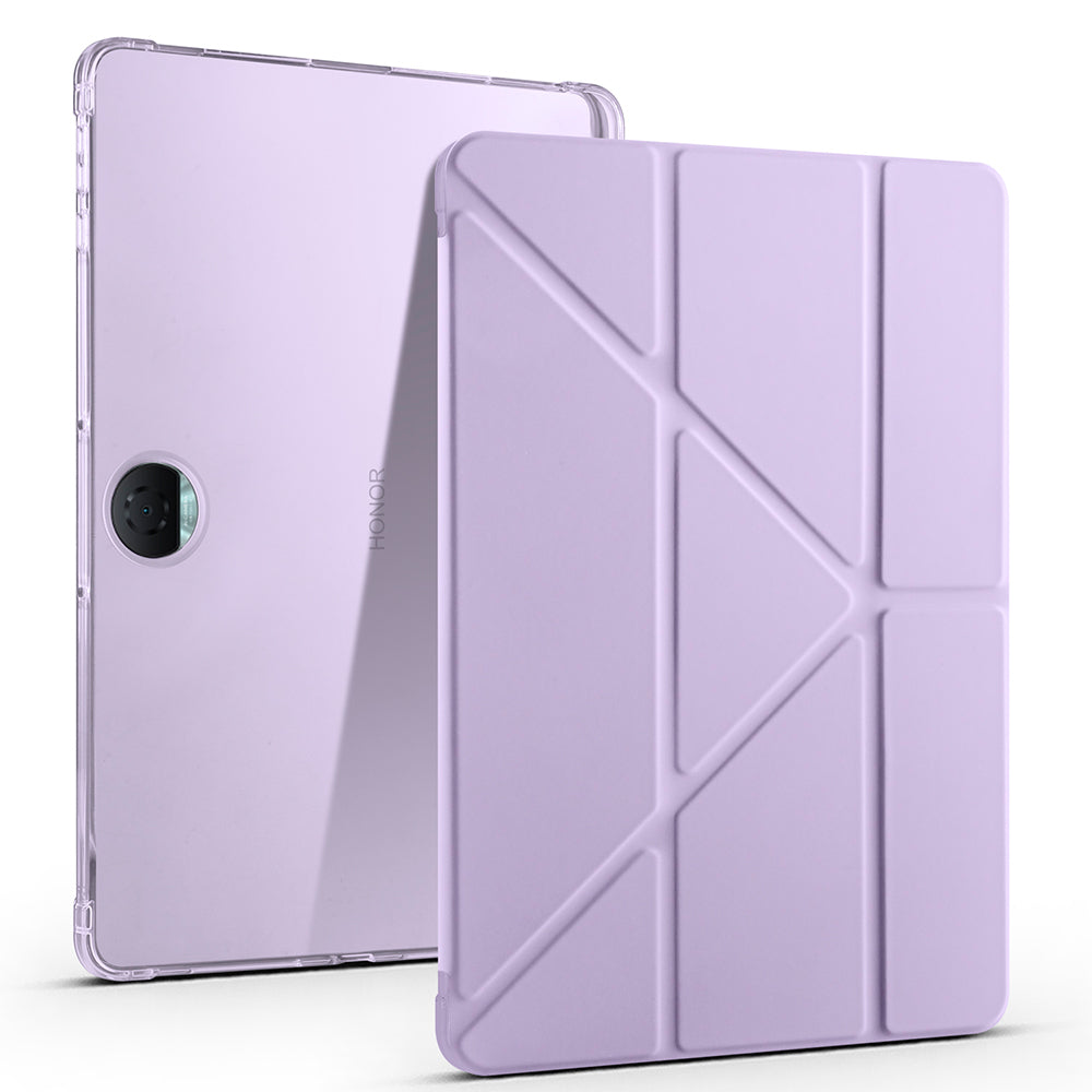 Honor Pad 9 Kılıf Zore Tri Folding Kalem Bölmeli Standlı Kılıf Gri
