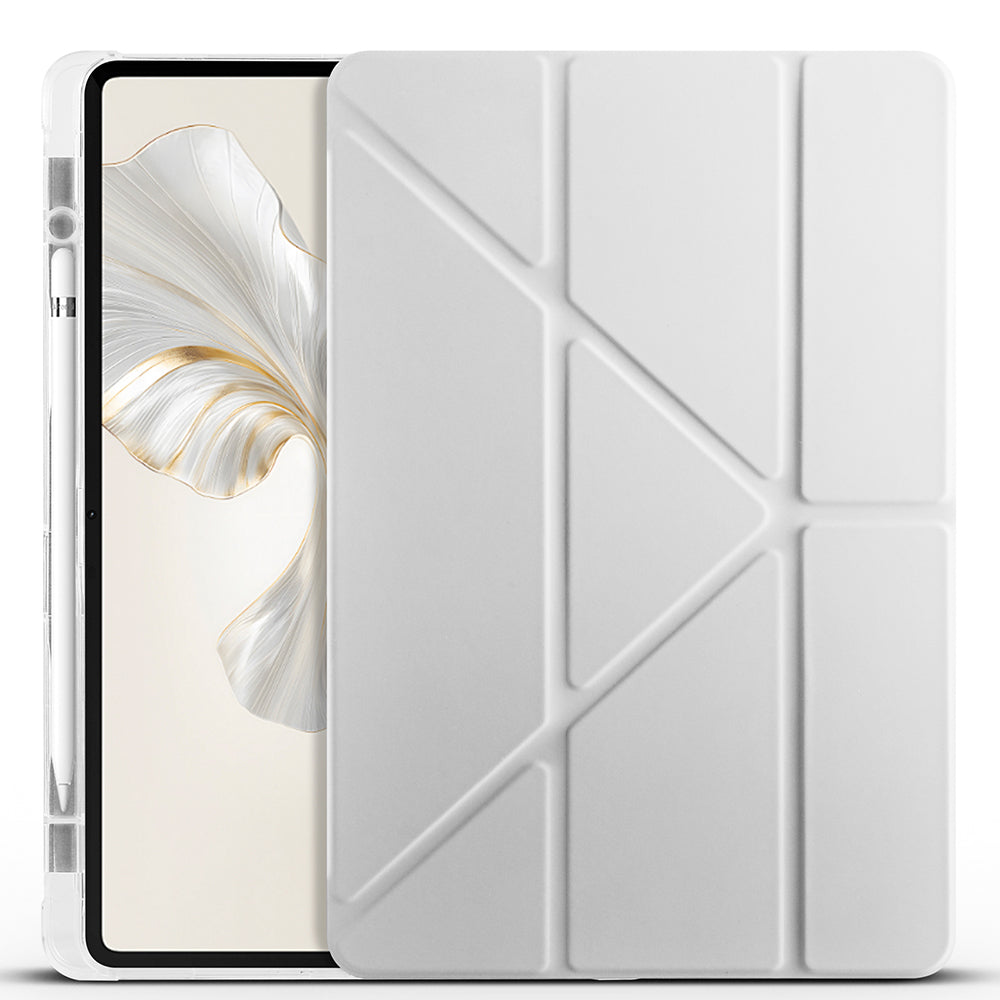 Honor Pad 9 Kılıf Zore Tri Folding Kalem Bölmeli Standlı Kılıf Gri