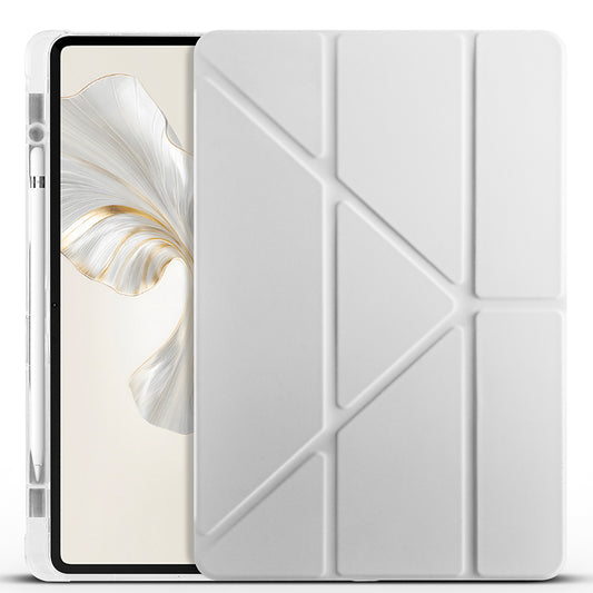 Honor Pad 9 Kılıf Zore Tri Folding Kalem Bölmeli Standlı Kılıf Gri