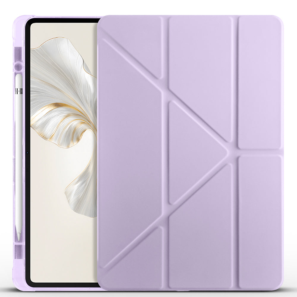 Honor Pad 9 Kılıf Zore Tri Folding Kalem Bölmeli Standlı Kılıf Lila