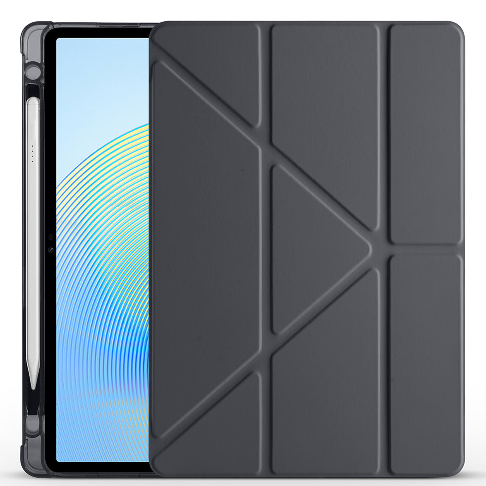 Honor Pad X8A Kılıf Zore Tri Folding Kalem Bölmeli Standlı Kılıf Koyu Yeşil