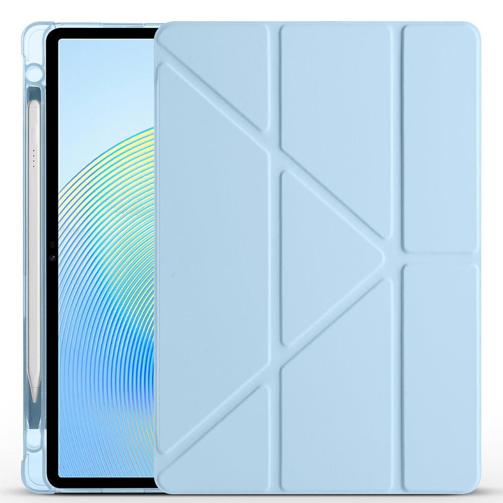 Honor Pad X8A Kılıf Zore Tri Folding Kalem Bölmeli Standlı Kılıf Mor