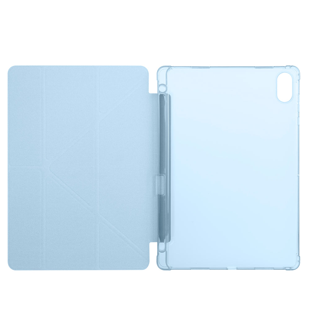 Honor Pad X8A Kılıf Zore Tri Folding Kalem Bölmeli Standlı Kılıf Mavi
