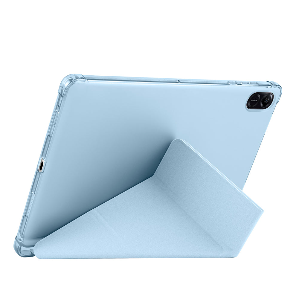 Honor Pad X8A Kılıf Zore Tri Folding Kalem Bölmeli Standlı Kılıf Gri