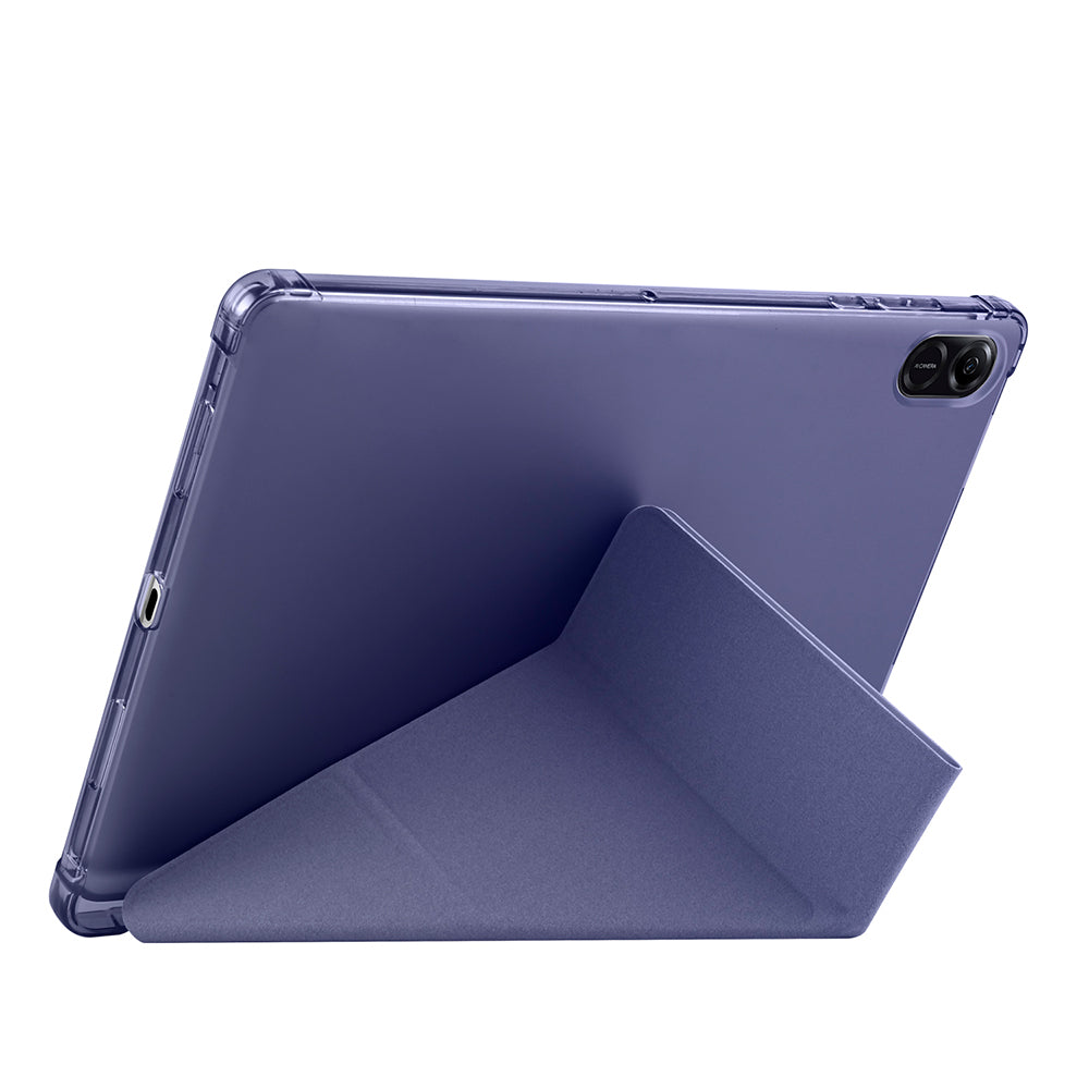 Honor Pad X8A Kılıf Zore Tri Folding Kalem Bölmeli Standlı Kılıf Mor
