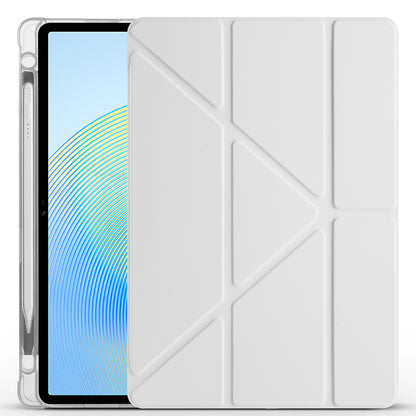 Honor Pad X8A Kılıf Zore Tri Folding Kalem Bölmeli Standlı Kılıf Mor