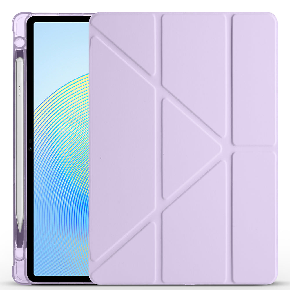 Honor Pad X8A Kılıf Zore Tri Folding Kalem Bölmeli Standlı Kılıf Siyah