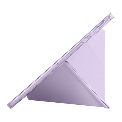 Honor Pad X8A Kılıf Zore Tri Folding Kalem Bölmeli Standlı Kılıf Mor