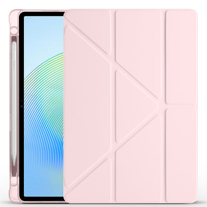 Honor Pad X8A Kılıf Zore Tri Folding Kalem Bölmeli Standlı Kılıf Mor