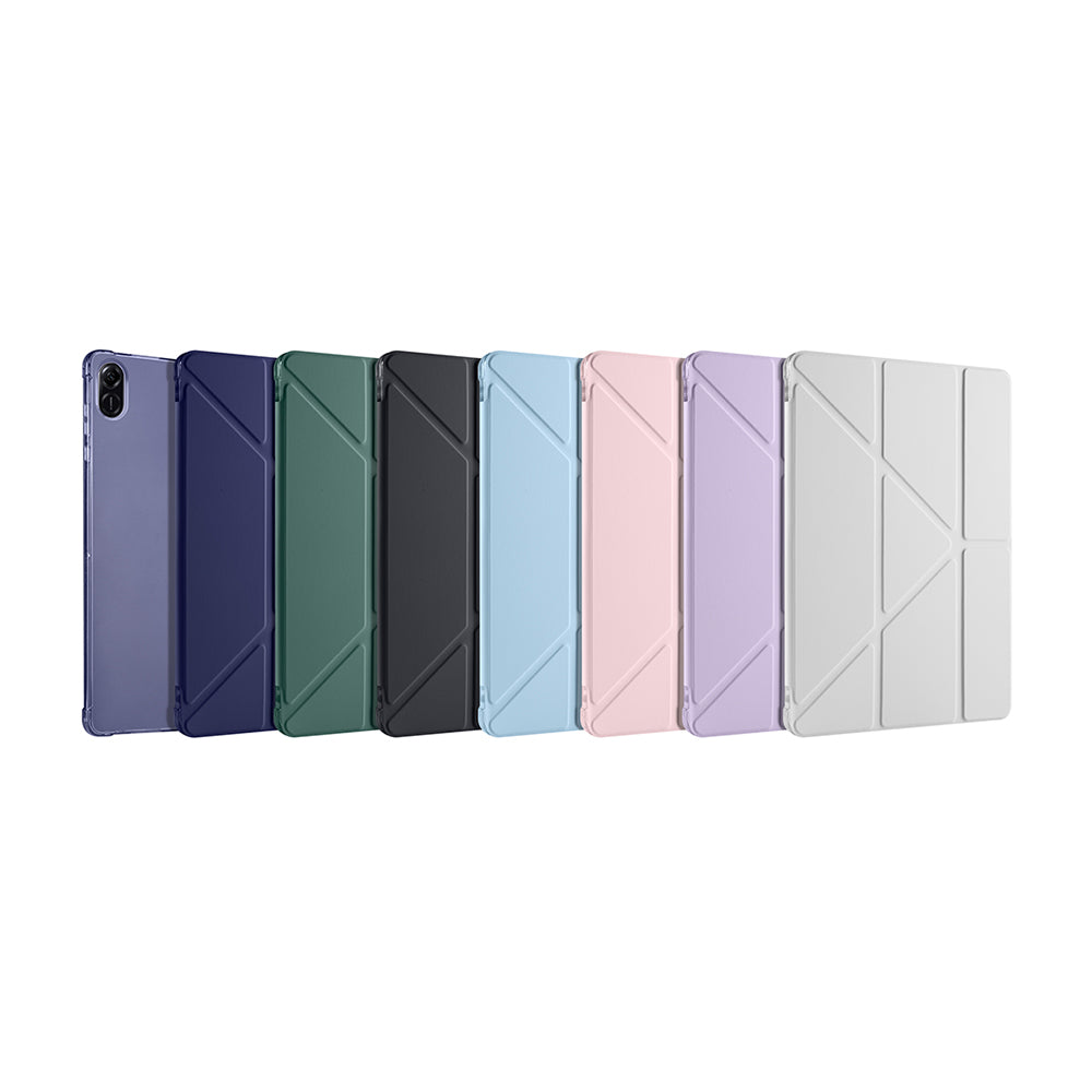 Honor Pad X8A Kılıf Zore Tri Folding Kalem Bölmeli Standlı Kılıf Siyah