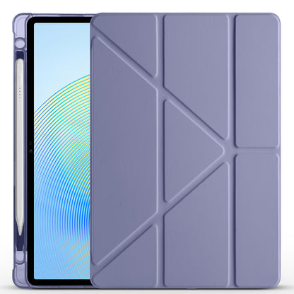 Honor Pad X8A Kılıf Zore Tri Folding Kalem Bölmeli Standlı Kılıf Rose Gold