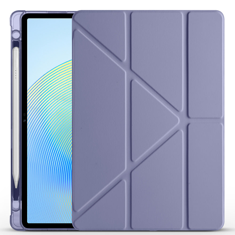 Honor Pad X8A Kılıf Zore Tri Folding Kalem Bölmeli Standlı Kılıf Mor