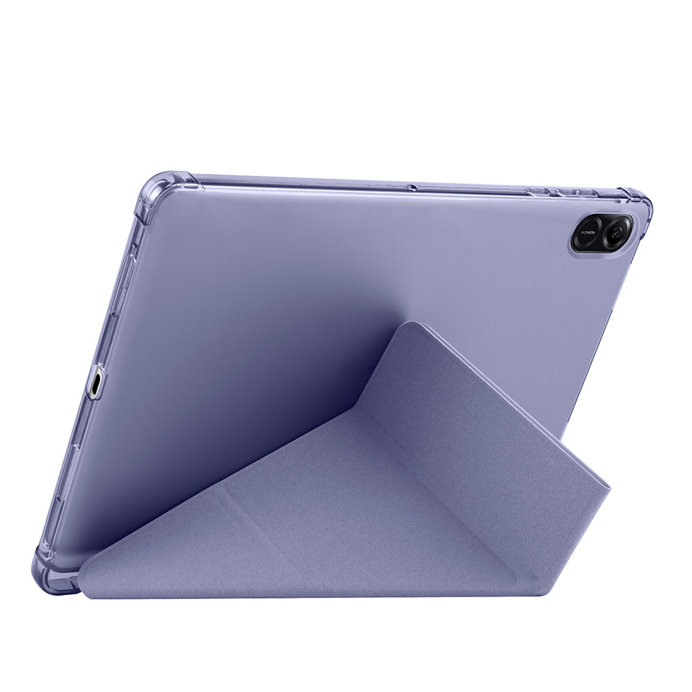 Honor Pad X8A Kılıf Zore Tri Folding Kalem Bölmeli Standlı Kılıf Mor