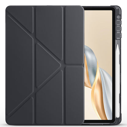 Honor Pad X9 Pro Kılıf Zore Tri Folding Kalem Bölmeli Standlı Kılıf Mavi