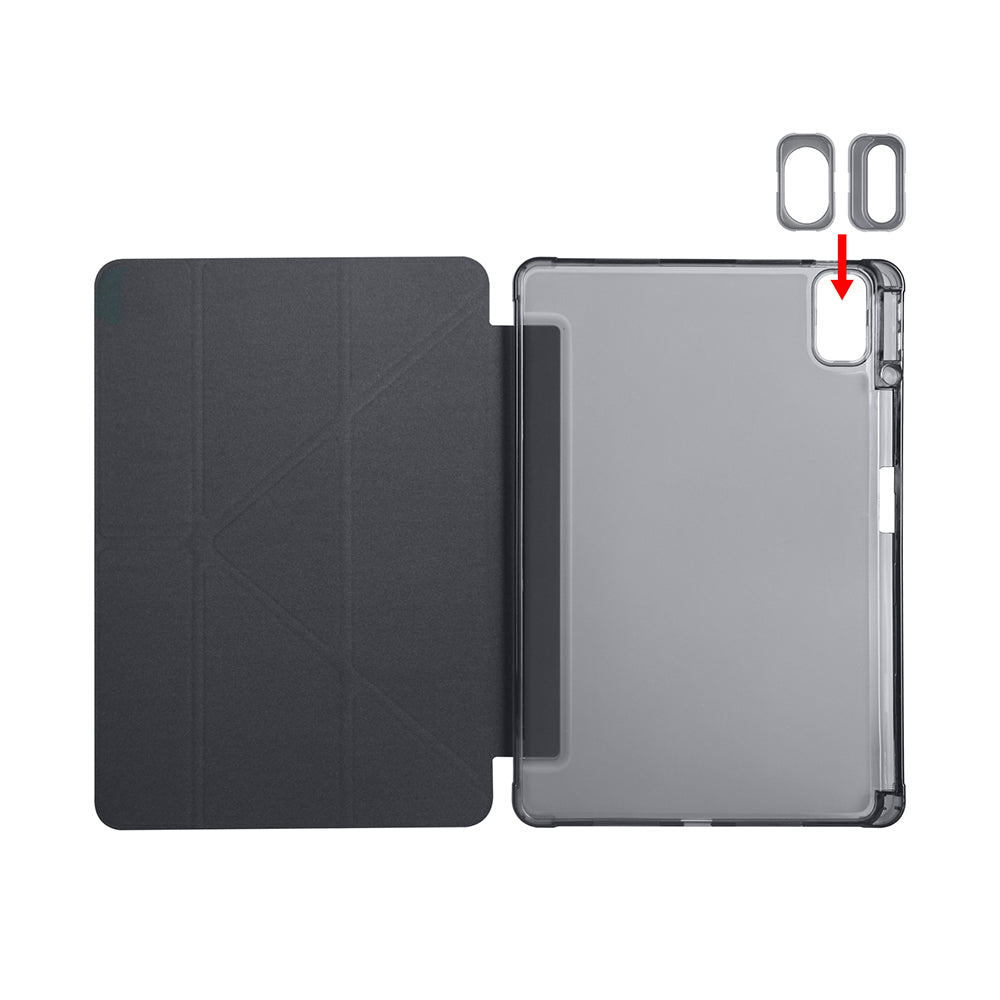 Huawei Matepad SE 11 Kılıf Zore Tri Folding Kalem Bölmeli Standlı Kılıf Rose Gold