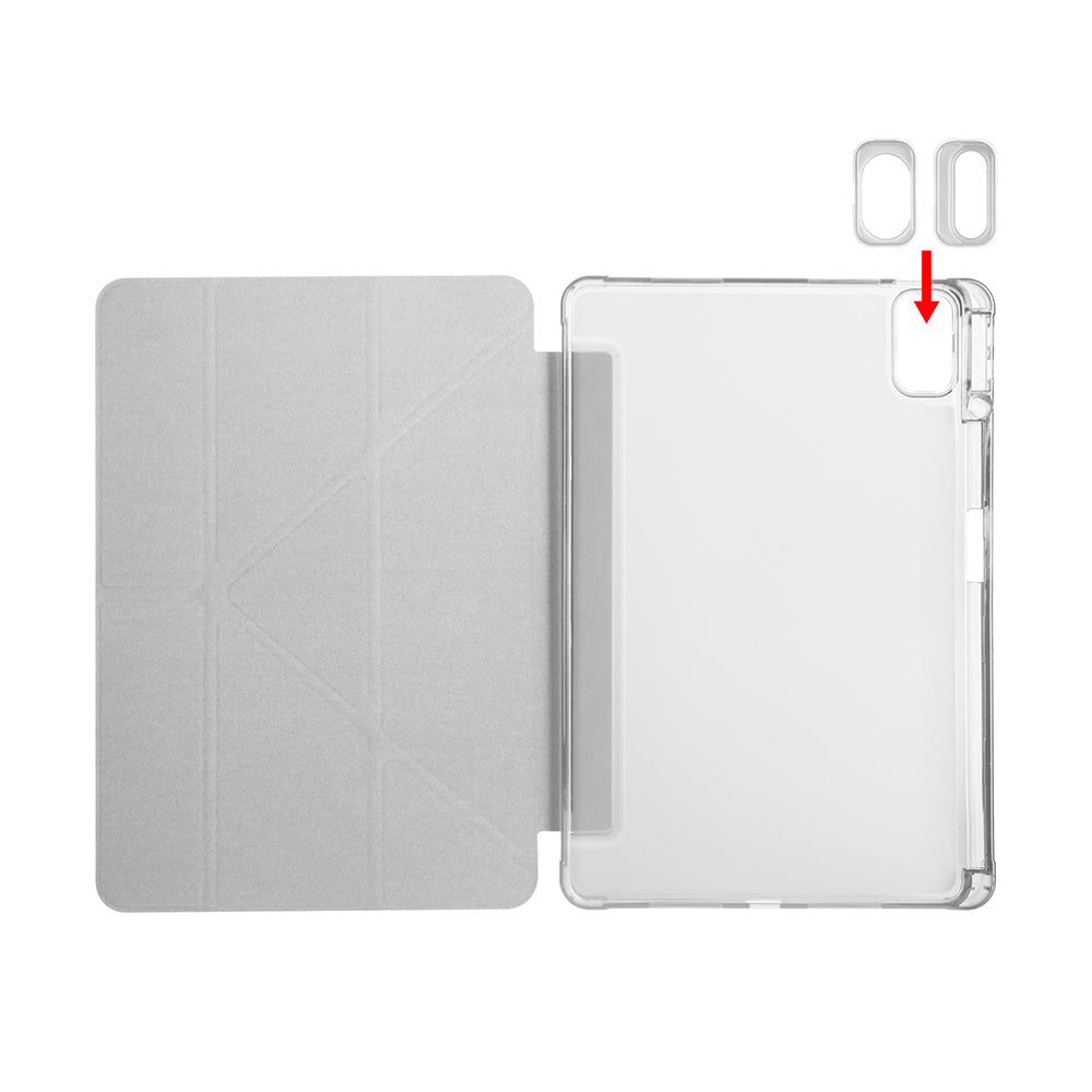 Huawei Matepad SE 11 Kılıf Zore Tri Folding Kalem Bölmeli Standlı Kılıf Rose Gold