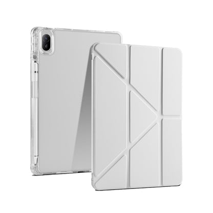 Huawei Matepad SE 11 Kılıf Zore Tri Folding Kalem Bölmeli Standlı Kılıf Gri