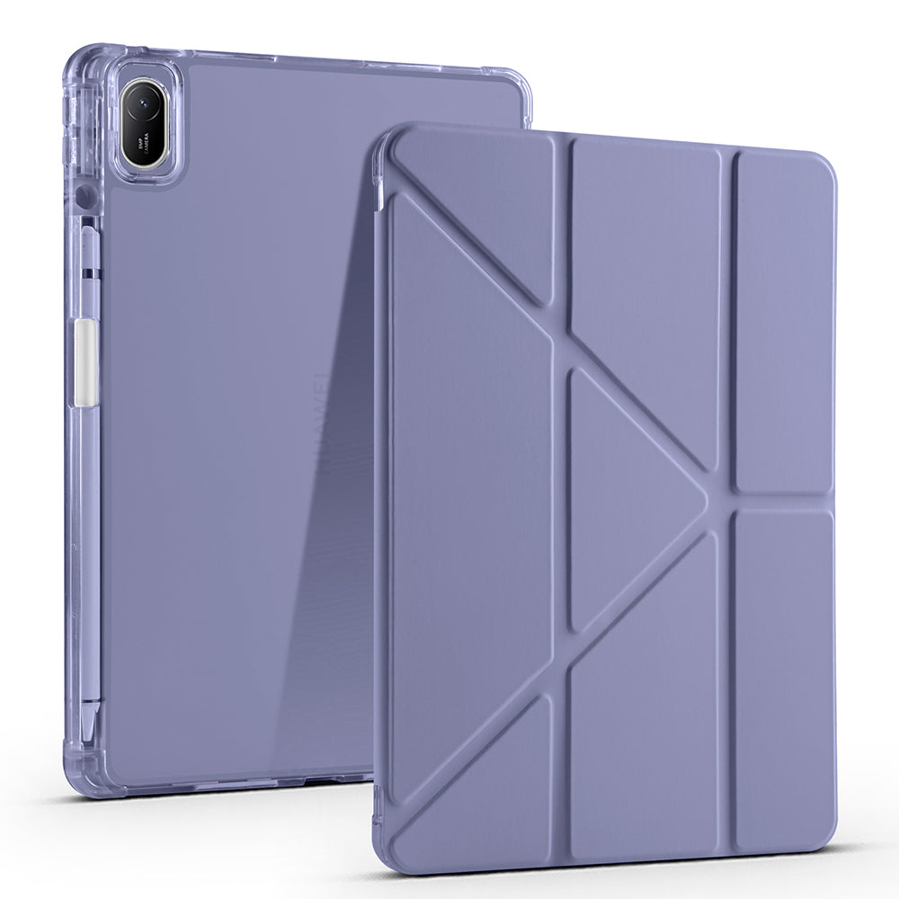 Huawei Matepad SE 11 Kılıf Zore Tri Folding Kalem Bölmeli Standlı Kılıf Gri