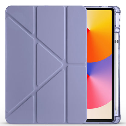 Huawei Matepad SE 11 Kılıf Zore Tri Folding Kalem Bölmeli Standlı Kılıf Gri