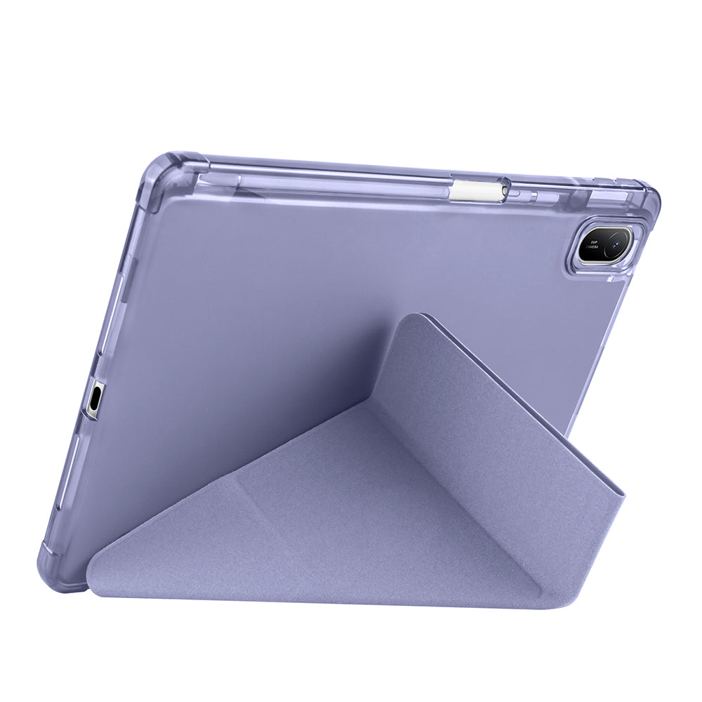 Huawei Matepad SE 11 Kılıf Zore Tri Folding Kalem Bölmeli Standlı Kılıf Rose Gold