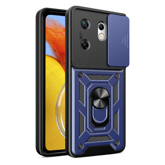 İnfinix Zero 30 4G Kılıf Magnetik Standlı Kamera Korumalı Zore Sürgülü Vega Kapak