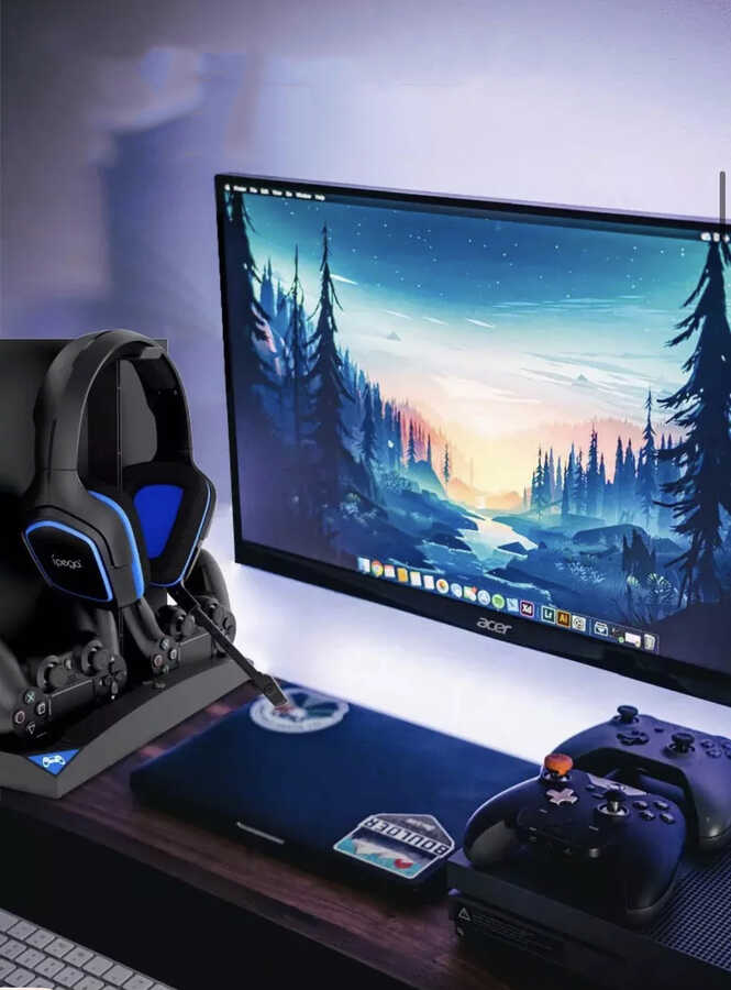 iPega PG-P4009 Playstation 4 Şarj İstasyonu ve Kulaklık Standı Siyah