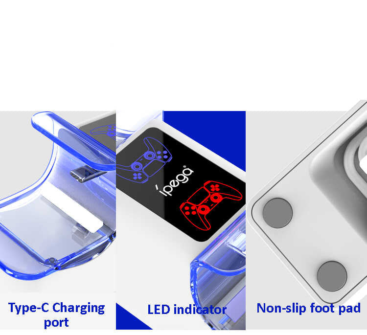 iPega PG-P5003 Playstation 5 Dualsense Şarj İstasyonu Beyaz