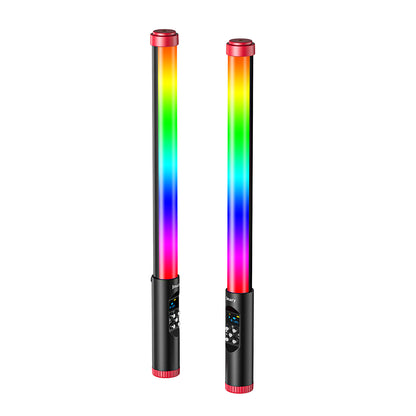 Jmary FM-128RGB OLED Ekran Göstergeli RGB Led Işıklı Su Geçirmez Aydınlatma Çubuğu Siyah