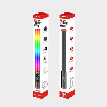 Jmary FM-128RGB OLED Ekran Göstergeli RGB Led Işıklı Su Geçirmez Aydınlatma Çubuğu Siyah