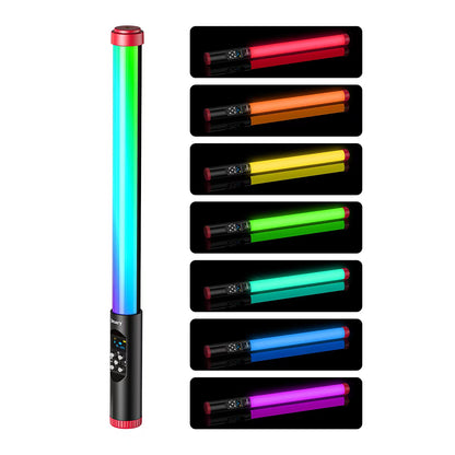 Jmary FM-128RGB OLED Ekran Göstergeli RGB Led Işıklı Su Geçirmez Aydınlatma Çubuğu Siyah