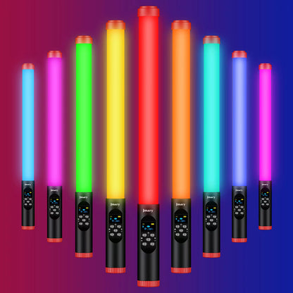 Jmary FM-128RGB OLED Ekran Göstergeli RGB Led Işıklı Su Geçirmez Aydınlatma Çubuğu Siyah