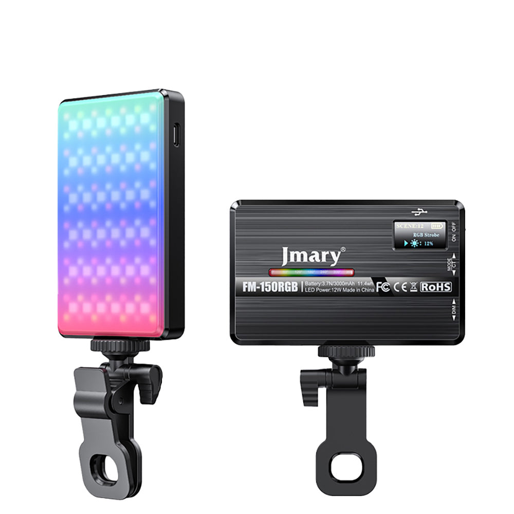 Jmary FM-150RGB RGB Led Telefon-Kamera Üstü Aydınlatma Işığı Siyah