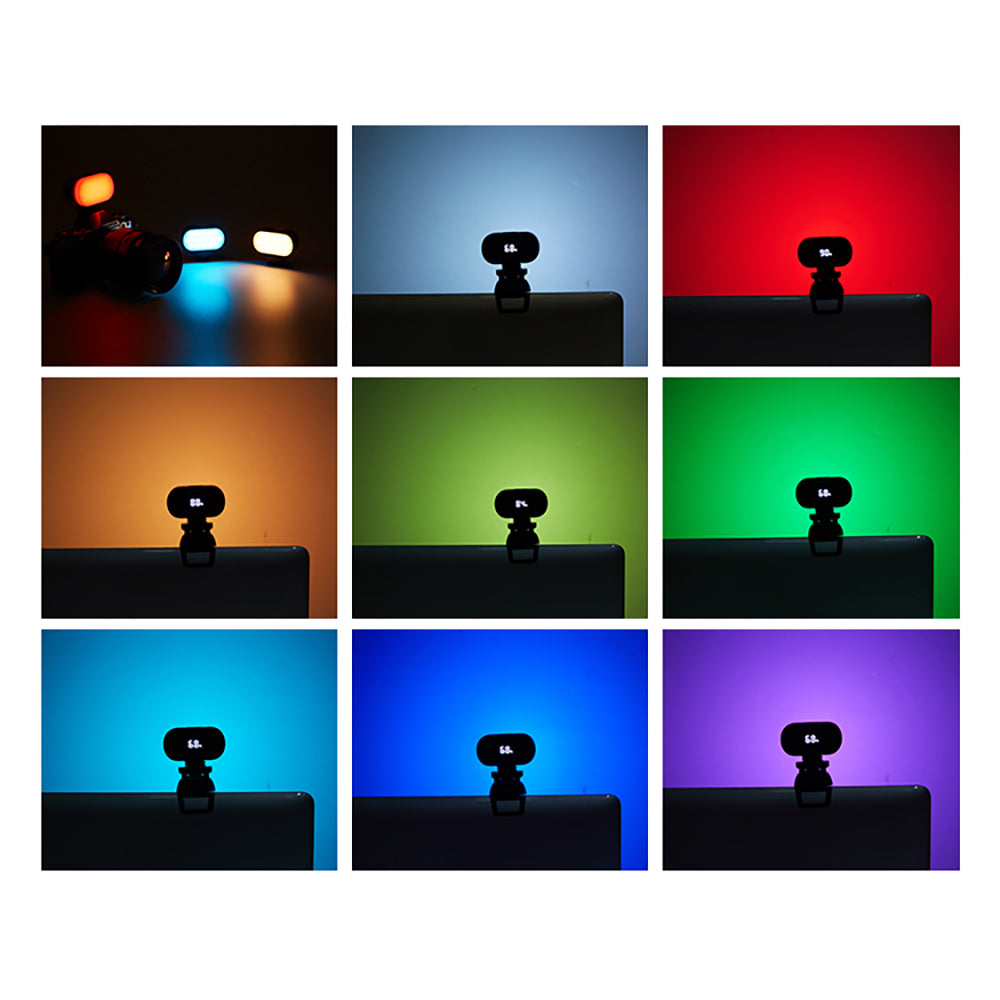 Jmary FM-16RGB Mandallı Dijital LED Göstergeli Telefon-Kamera Üstü RGB Lamba 750mAh Siyah