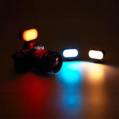 Jmary FM-16RGB Mandallı Dijital LED Göstergeli Telefon-Kamera Üstü RGB Lamba 750mAh Siyah