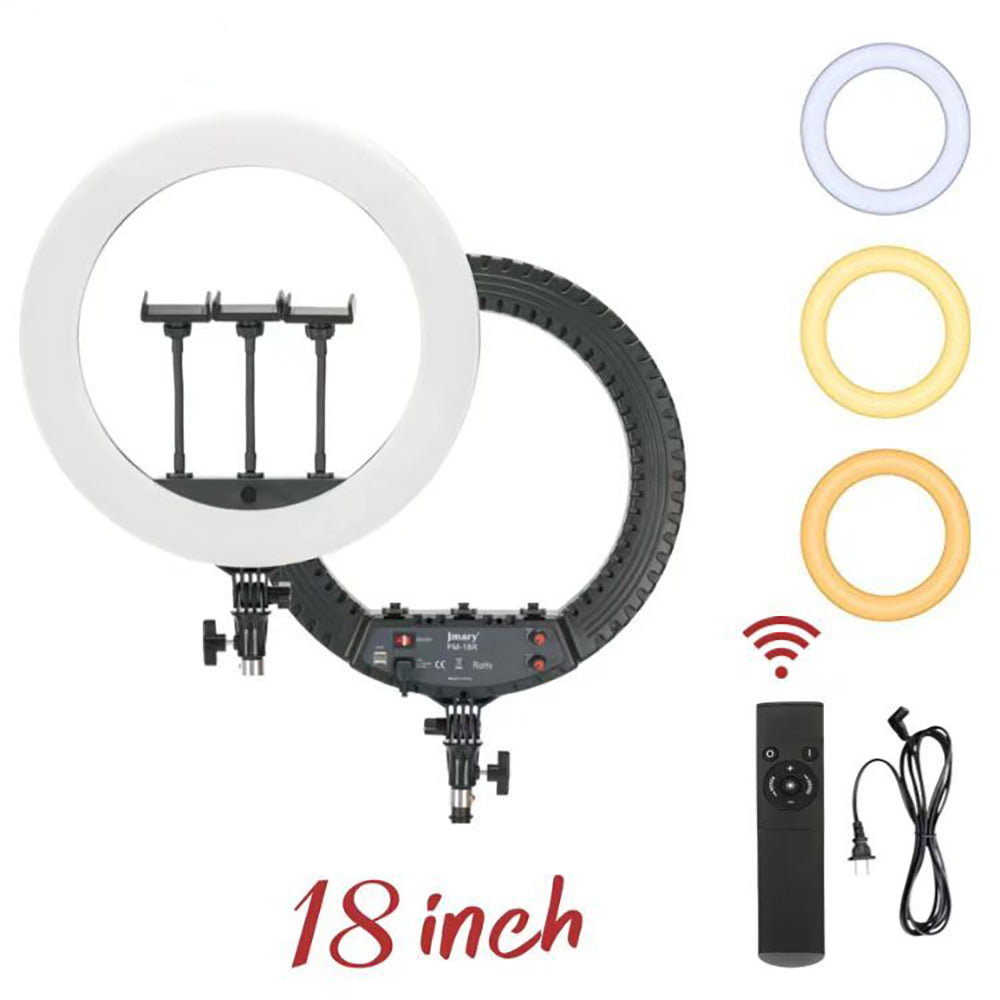 Jmary FM-18R Uzaktan Kumandalı 43cm Işıklı Telefon Tutucu Ring Light Siyah
