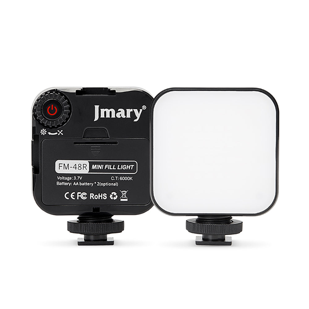 Jmary FM-48R Mini Fill Light Telefon-Kamera Üstü Pilli Aydınlatma Işığı Siyah