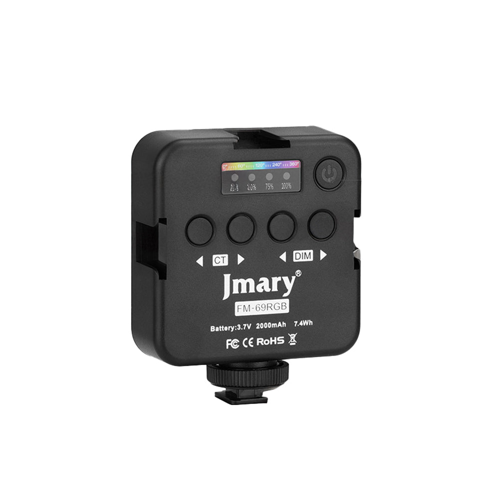 Jmary FM-69RGB RGB Led Telefon-Kamera Üstü Pilli Aydınlatma Işığı Siyah