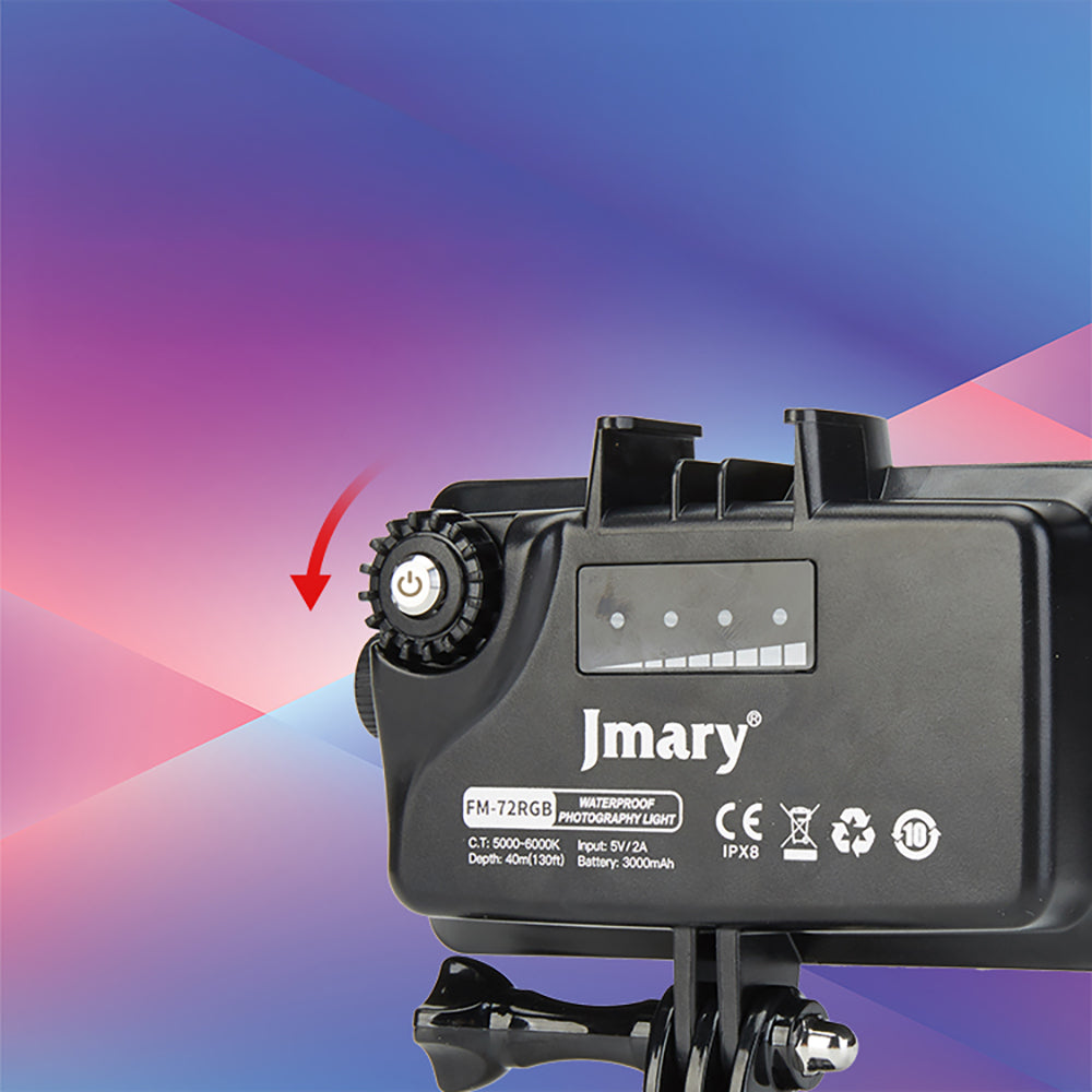 Jmary FM-72RGB IPX8 Sertifikalı RGB Su Altı Kamera Işığı Siyah