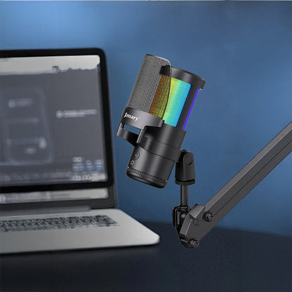 Jmary MC-PW13 Ayrılabilen Pop Filtreli Gürültü Önleyici 360° Dönebilen Tak Çalıştır USB Mikrofon Siyah