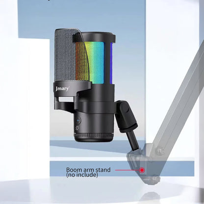 Jmary MC-PW13 Ayrılabilen Pop Filtreli Gürültü Önleyici 360° Dönebilen Tak Çalıştır USB Mikrofon Siyah