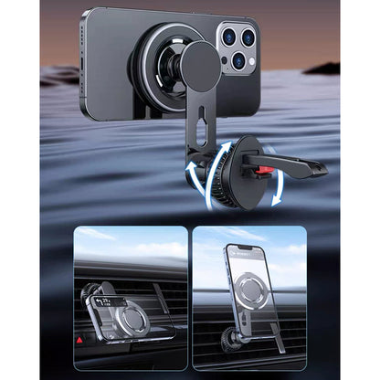 Jmary MH-78 Havalandırma Tasarımlı Magnetik Araç Telefon Tutucu Siyah