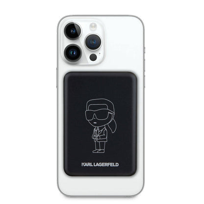 Karl Lagerfeld Led Işıklı Göstergeli M-safe Magnetik Orjinal Lisanslı Powerbank 3000 Mah Siyah
