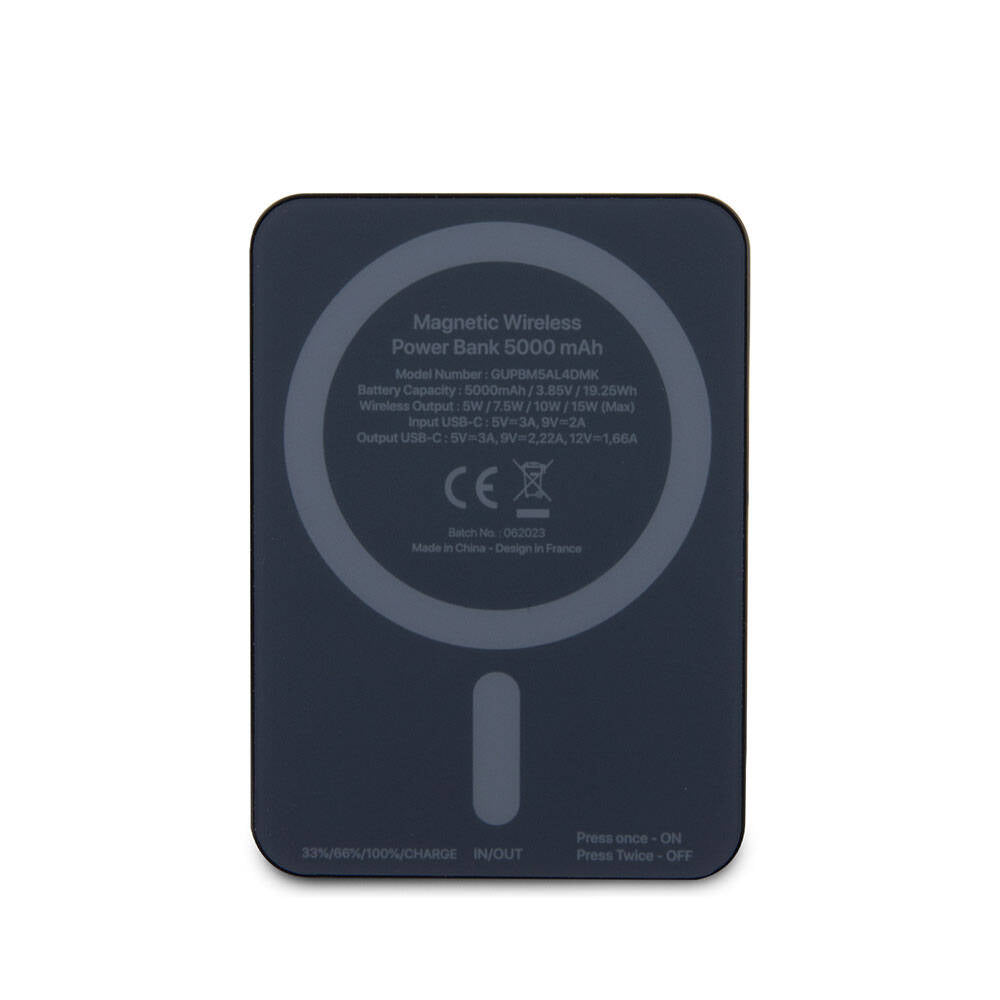 Karl Lagerfeld Led Işıklı Göstergeli M-safe Magnetik Orjinal Lisanslı Powerbank 5000 Mah Siyah