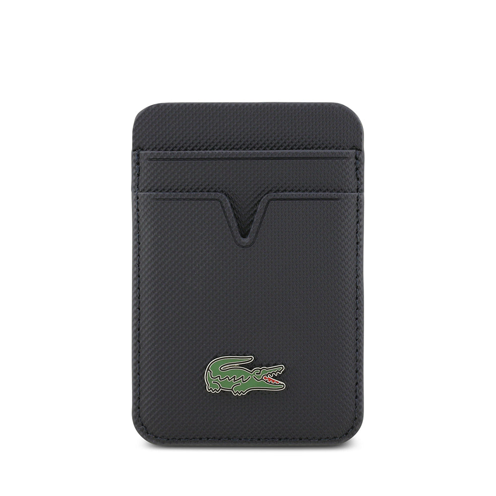 Lacoste Orjinal Lisanslı 2 Hazneli PU Pike Desenli İkonik Timsah Dokuma Logolu Magnetik Kartlık